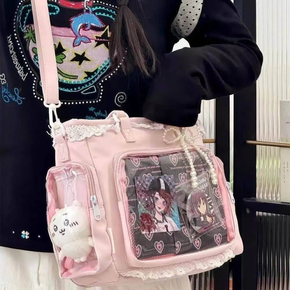 Anime Ita Tote Bag with Clear Display Pocket