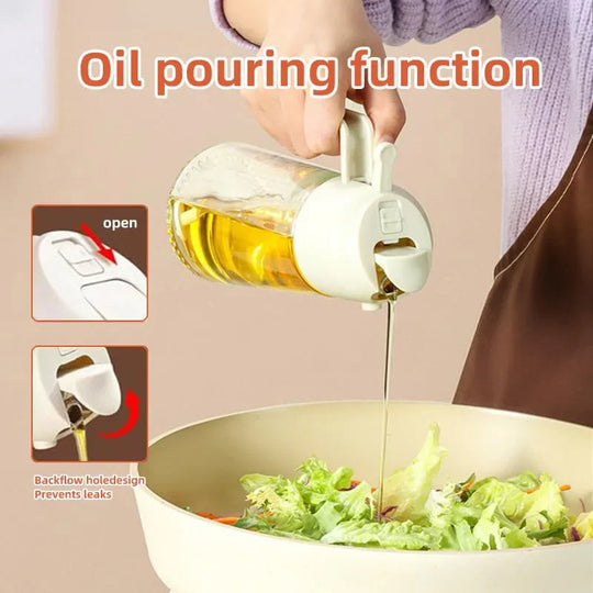 2-in-1 Oil Sprayer &amp; Pour Dispenser Bottle 500ml