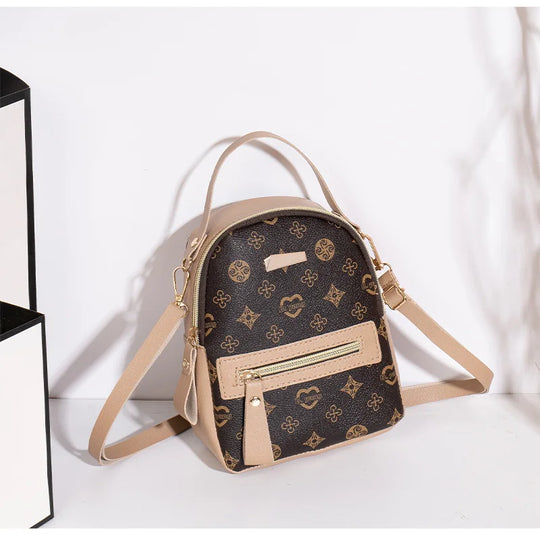Mini PU Leather Fashion Backpack Purse for Women