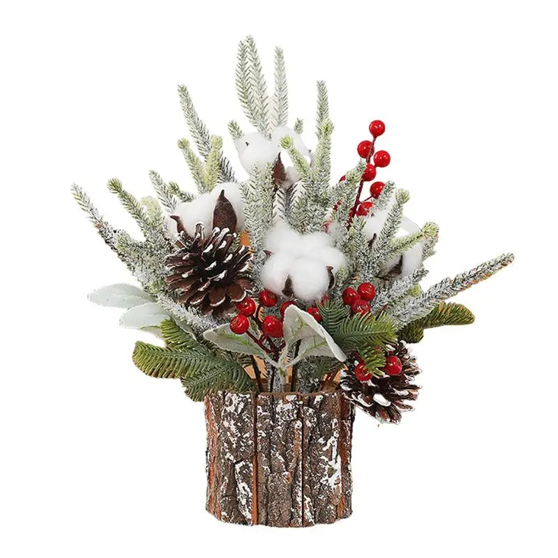 Lighted Tabletop Christmas Tree with Berries