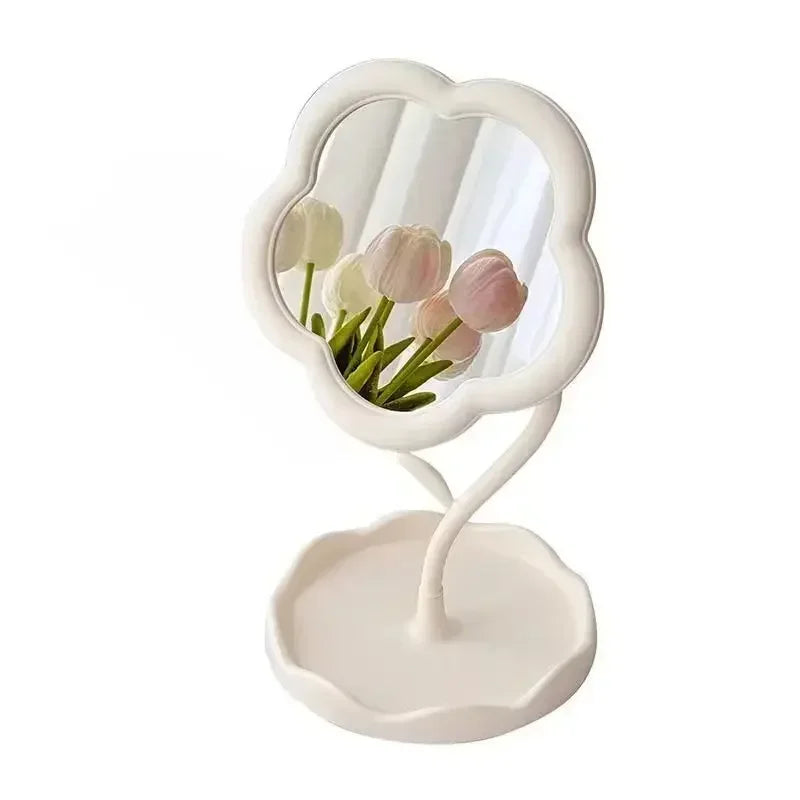 Flower Vanity Mirror with Storage Tray