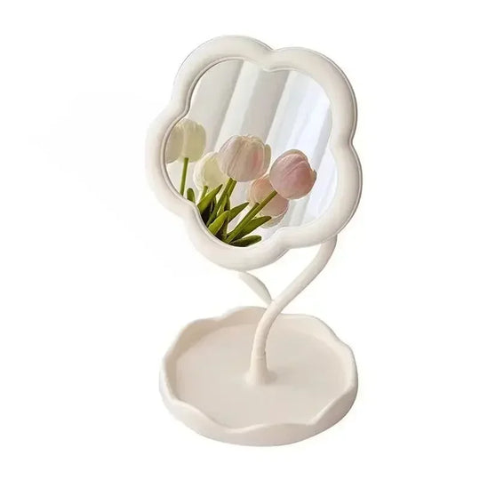 Flower Vanity Mirror with Storage Tray
