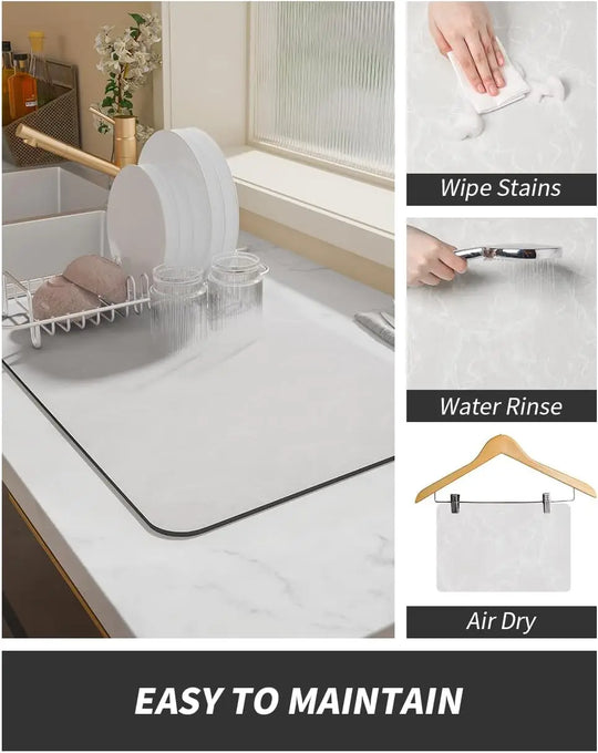 Water-Absorbent Diatom Dish Drying &amp; Coffee Machine Mat