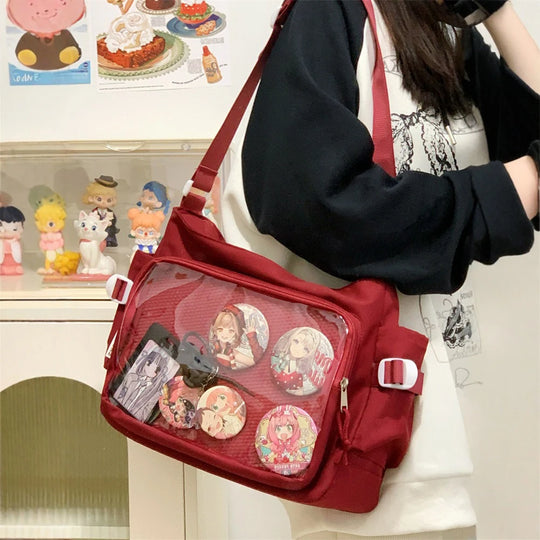 Japanese Style Ita Messenger Bag with Clear Display Window