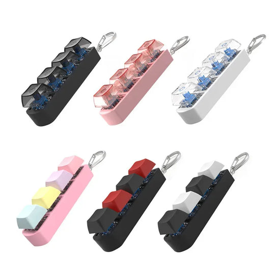4-Key Mechanical Keyboard Fidget Keychain Stress Relief Toy