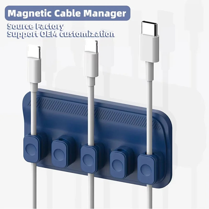 Magnetic Cable Organizer Clip Holder for Desk &amp; Cables