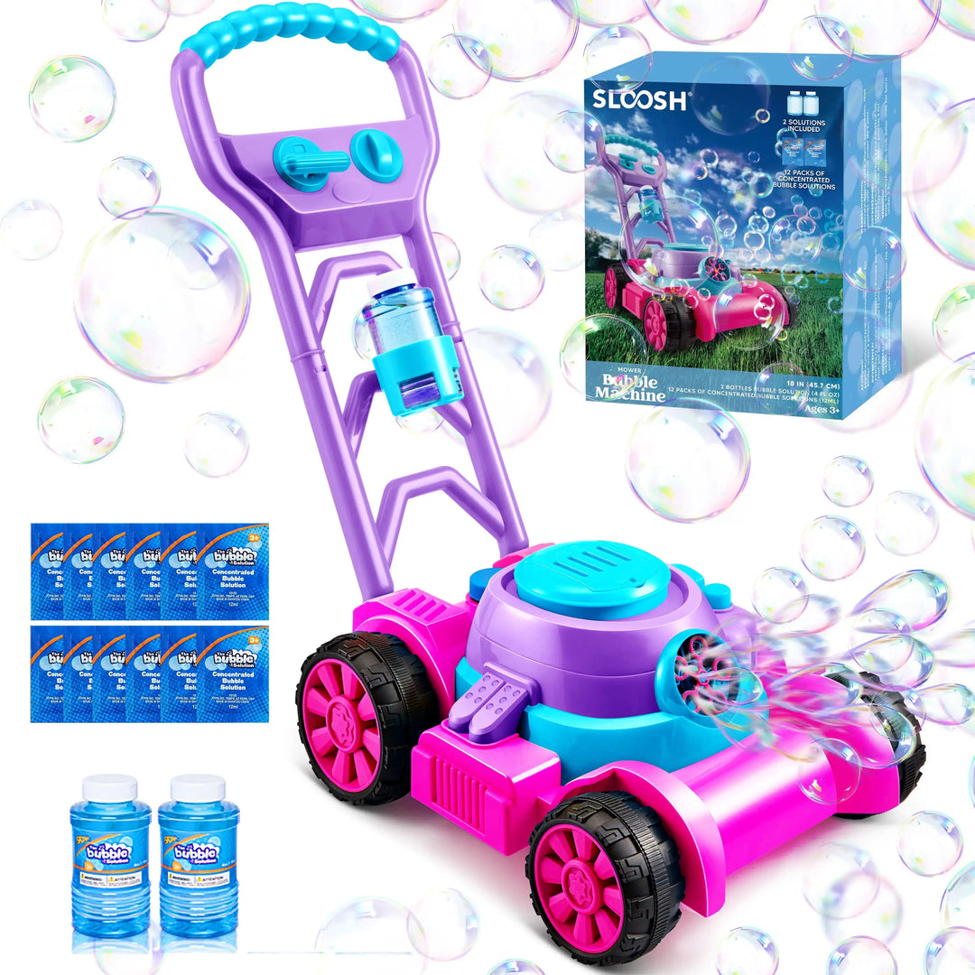 Pink Bubble Lawn Mower Toy for Kids