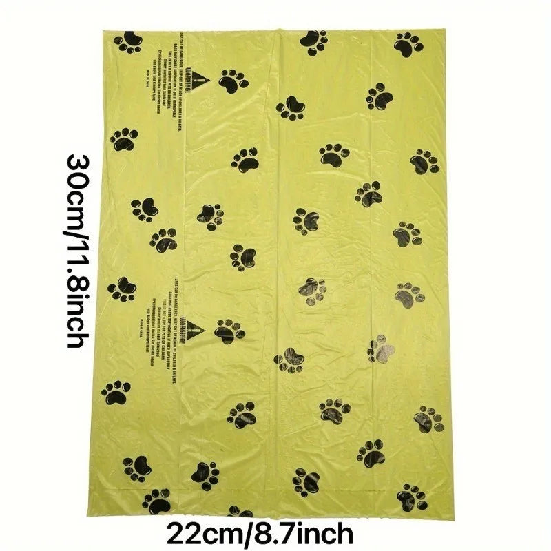 Extra Thick Dog Poop Bags with Paw Print Design