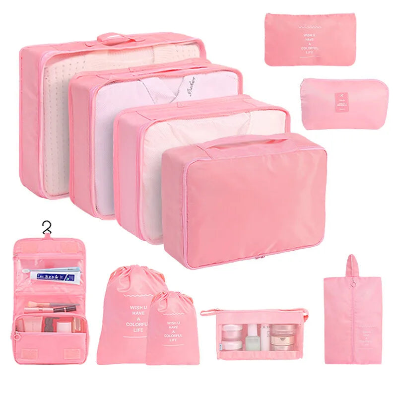 10-Piece Travel Packing Cubes Set with Shoe &amp; Toiletry Bags