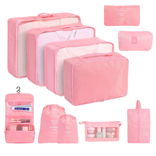 10-Piece Travel Packing Cubes Set with Shoe &amp; Toiletry Bags