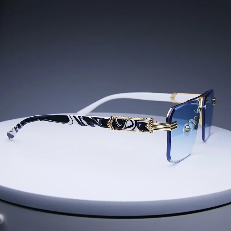 Rimless Rectangle UV400 Gradient Sunglasses