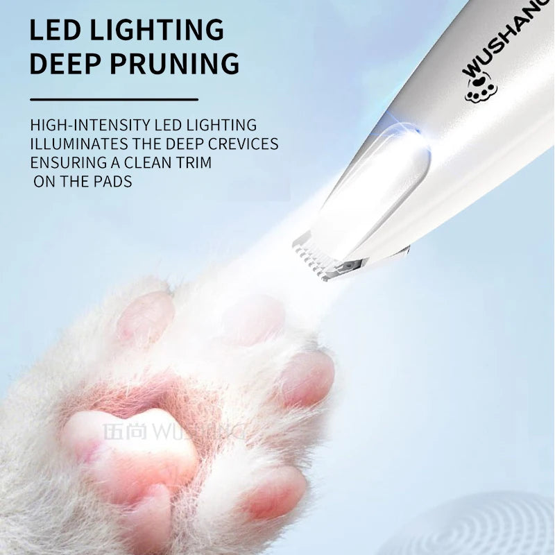 Rechargeable Pet Paw Trimmer with LED Light for Dogs &amp; Cats