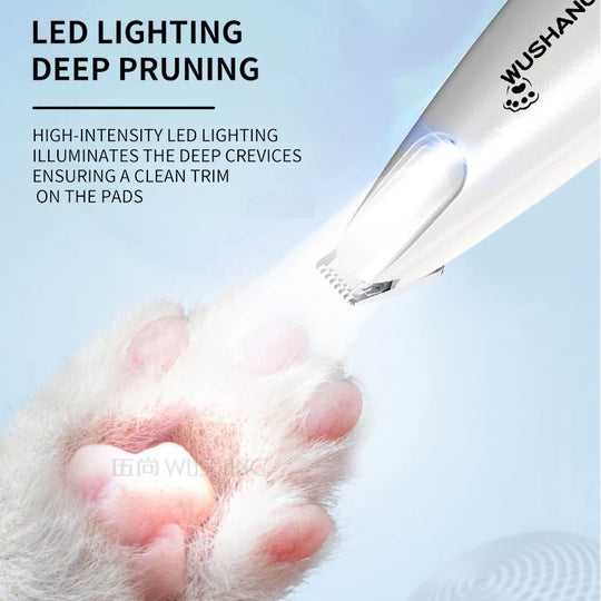 Rechargeable Pet Paw Trimmer with LED Light for Dogs &amp; Cats