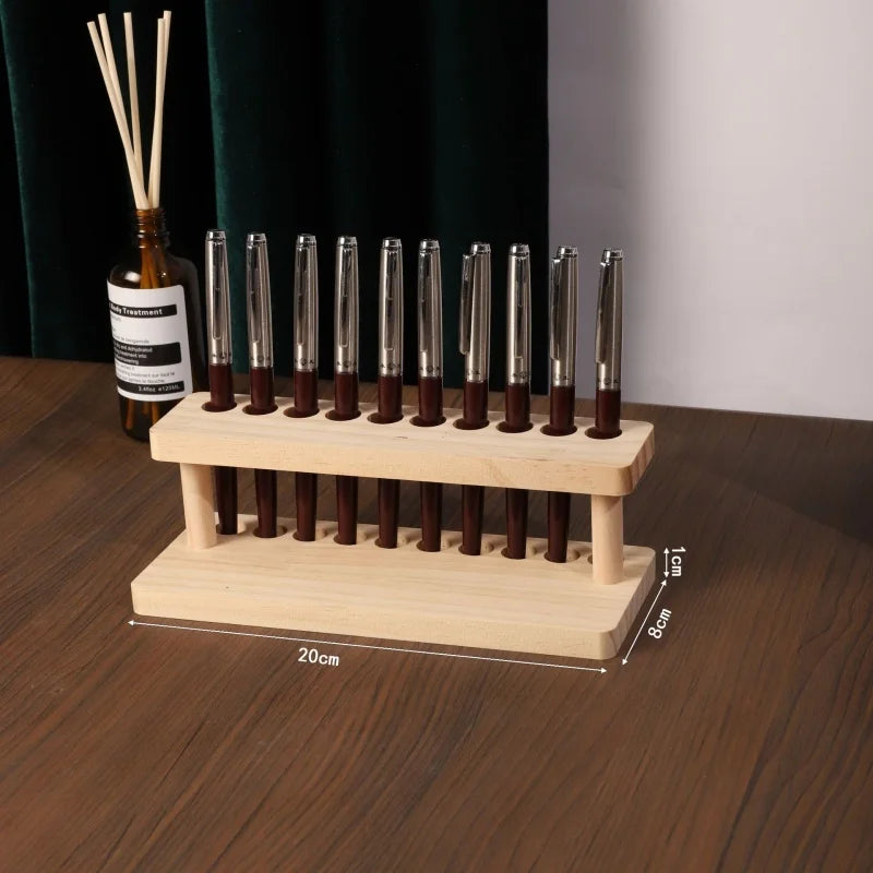 Walnut Wood Desk Organizer Pen Holder &amp; Phone Stand