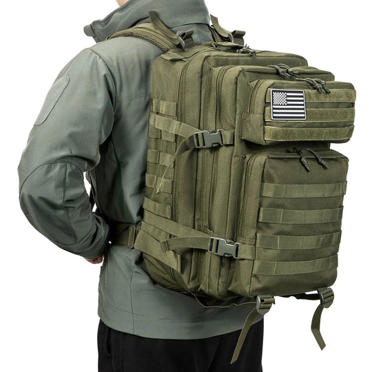 45L Tactical Backpack with Multi-Compartment Storage