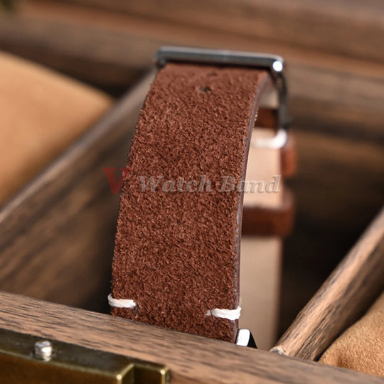 Quick Release Suede Leather Watch Band for Traditional Watches