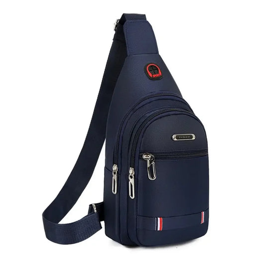 Oxford Crossbody Sling Bag with USB Port &amp; 3 Zip Pockets