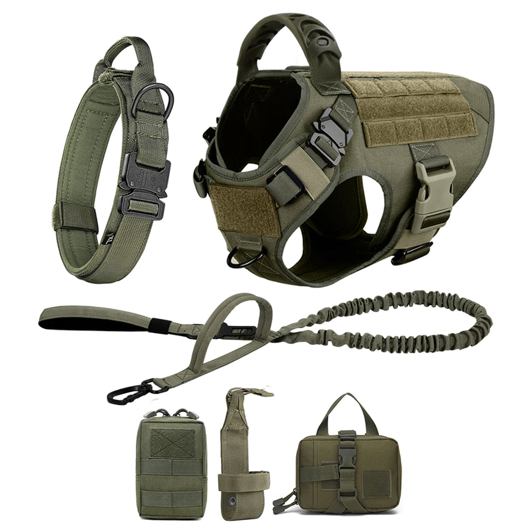 Large Dog Tactical Harness - Collar &amp; Leash Set