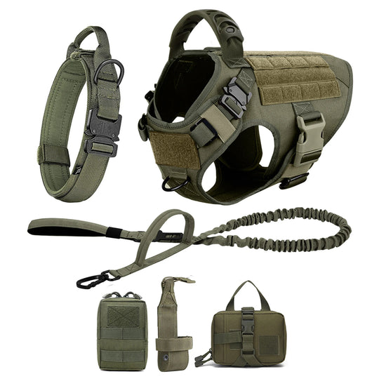 Large Dog Tactical Harness - Collar &amp; Leash Set