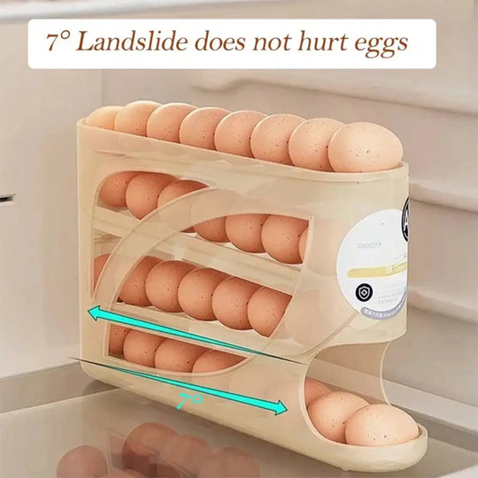 4-Tier Automatic Rolling Egg Dispenser for Refrigerator