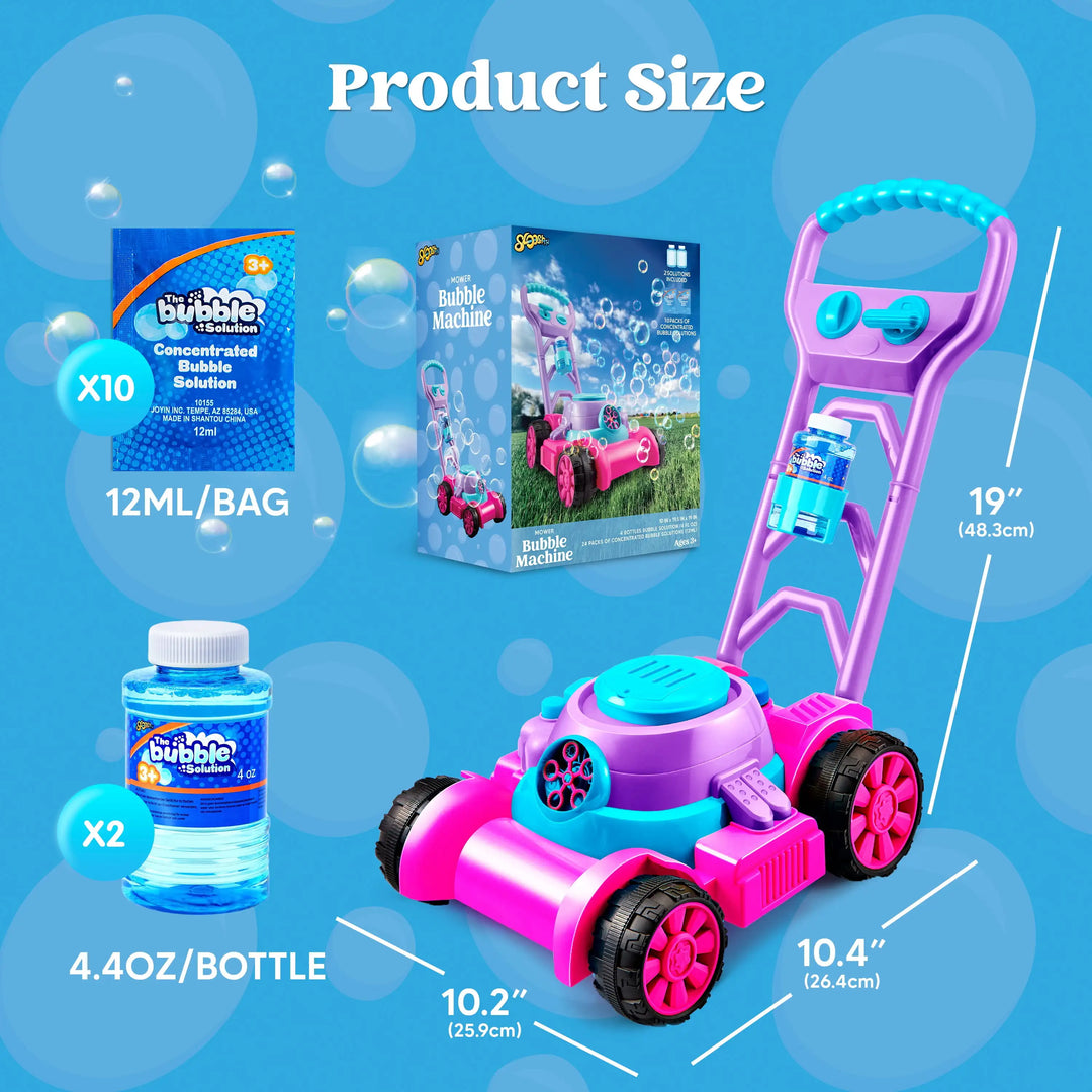 Pink Bubble Lawn Mower Toy for Kids