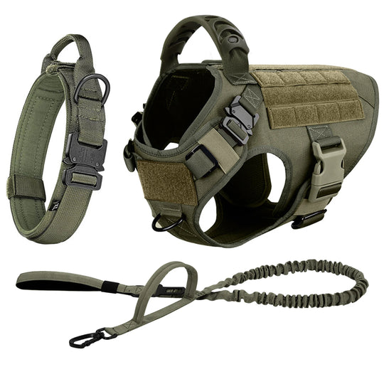 Large Dog Tactical Harness - Collar &amp; Leash Set
