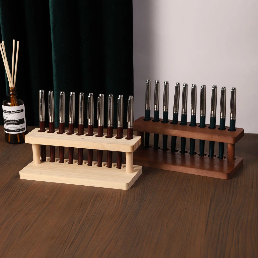 Walnut Wood Desk Organizer Pen Holder &amp; Phone Stand
