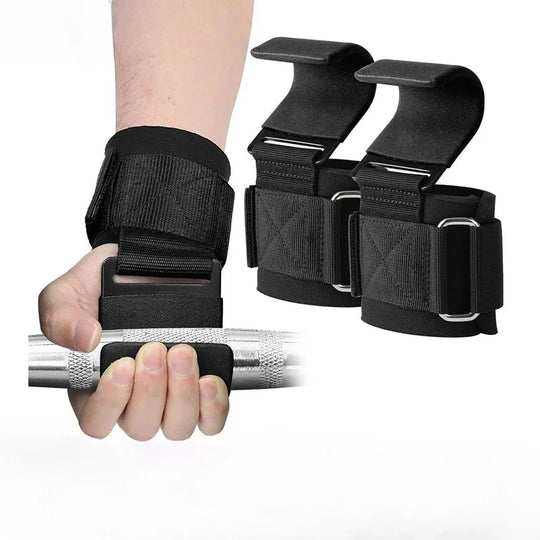 Non-Slip Weight Lifting Hooks with Wrist Straps