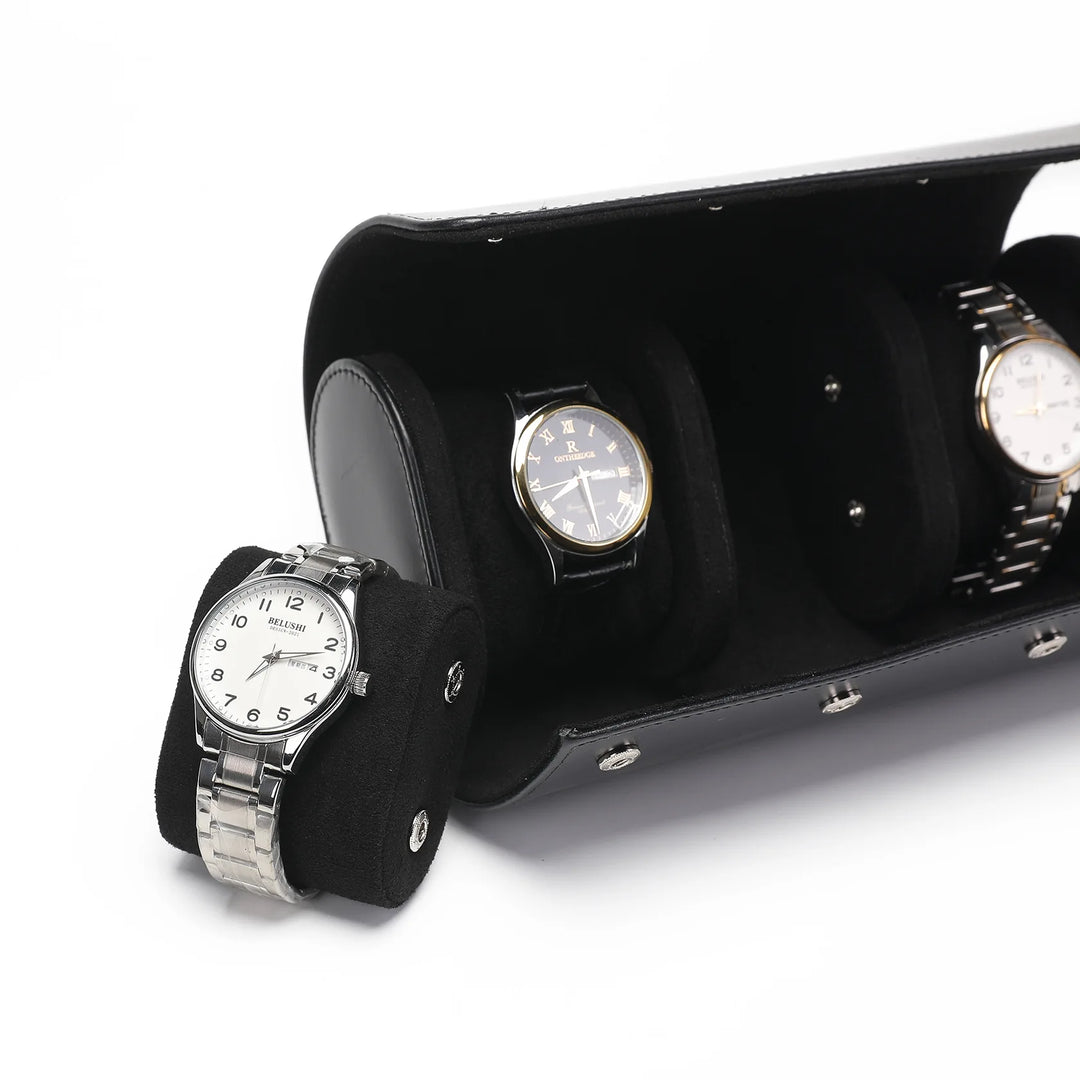 Leather Watch Roll Travel Storage Case