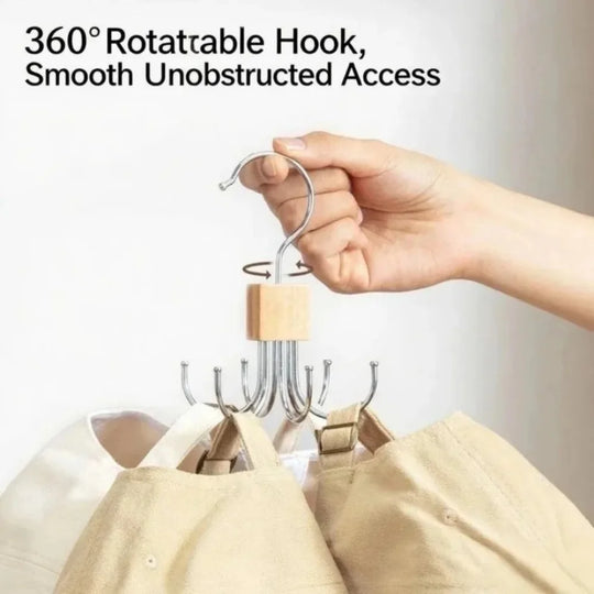 360° Rotating Foldable Multi-Hook Belt Hanger