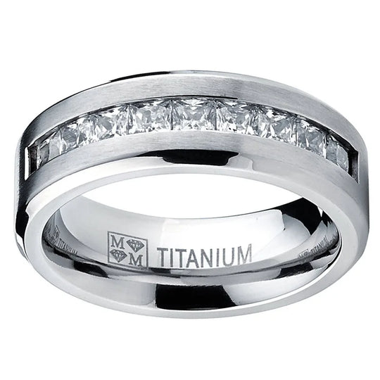 Silver Plated Stainless Steel CZ Ring