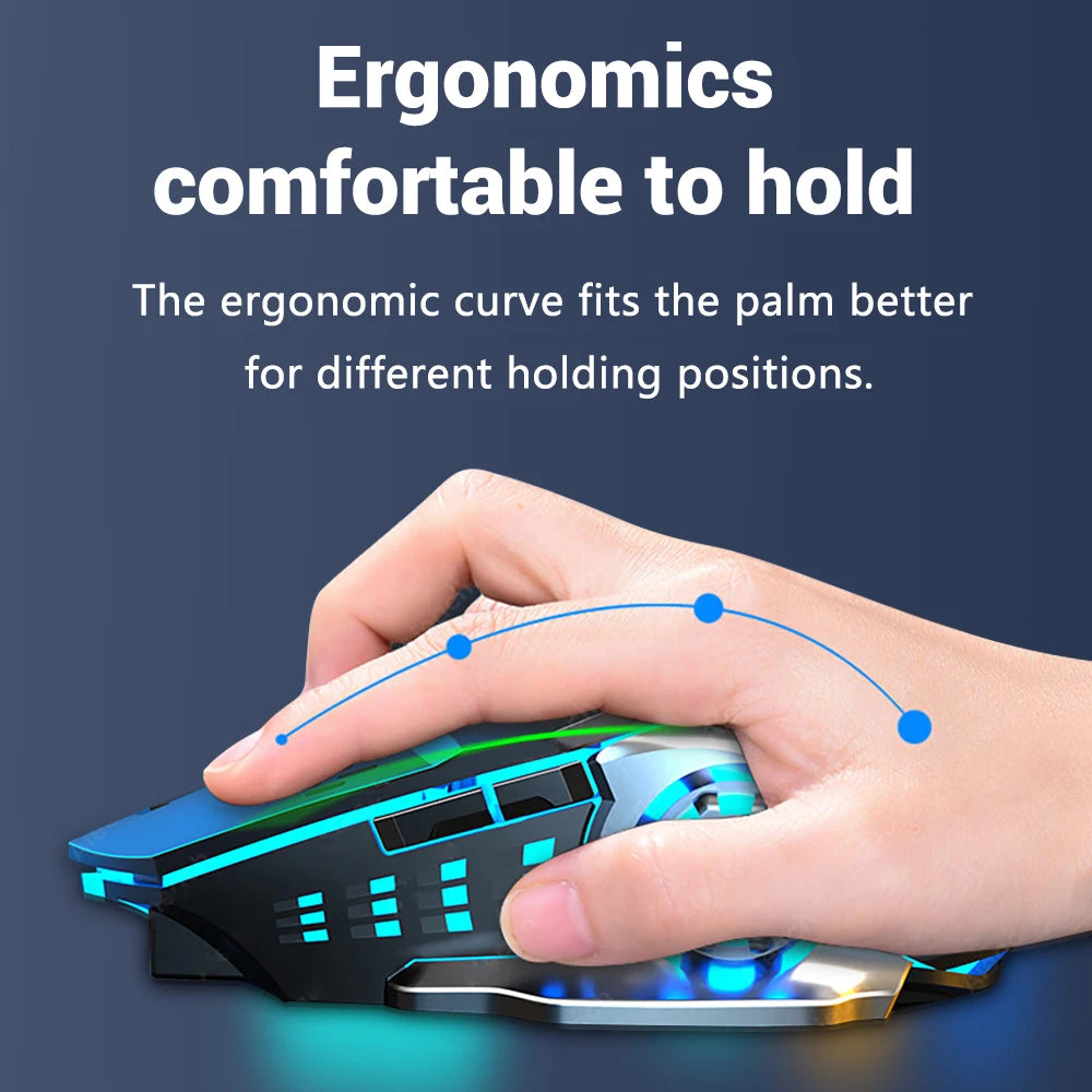Rechargeable Wireless Bluetooth Gaming Mouse with Silent Clicks