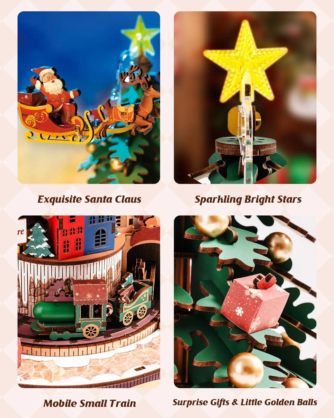 Rolife Christmas Melody Tree 3D Wooden Music Box