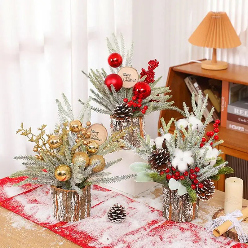 Lighted Tabletop Christmas Tree with Berries