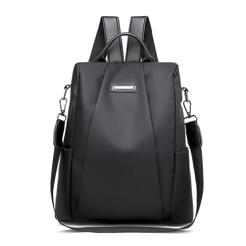 Anti-Theft Nylon Backpack with Convertible Shoulder Strap