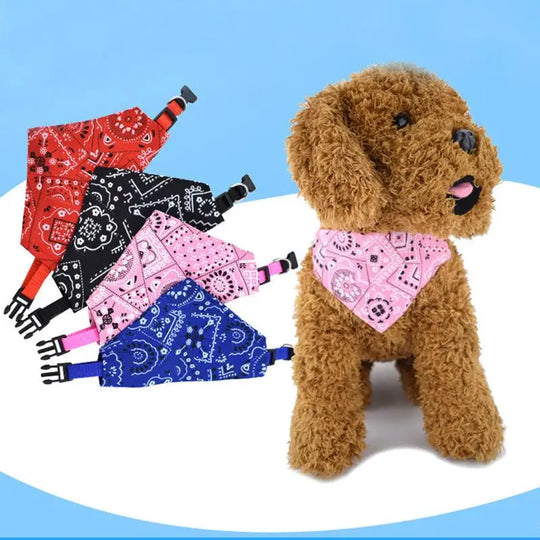 Adjustable Polyester Bandana Collar for Cats