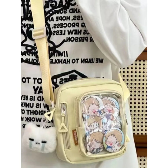 Mini Nylon Crossbody Bag with Transparent Display Pocket