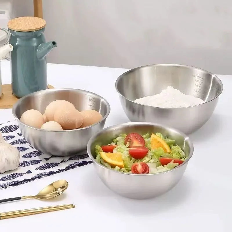 Stainless Steel Mixing Bowl with Measuring Scale