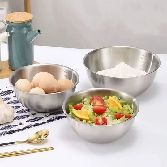 Stainless Steel Mixing Bowl with Measuring Scale