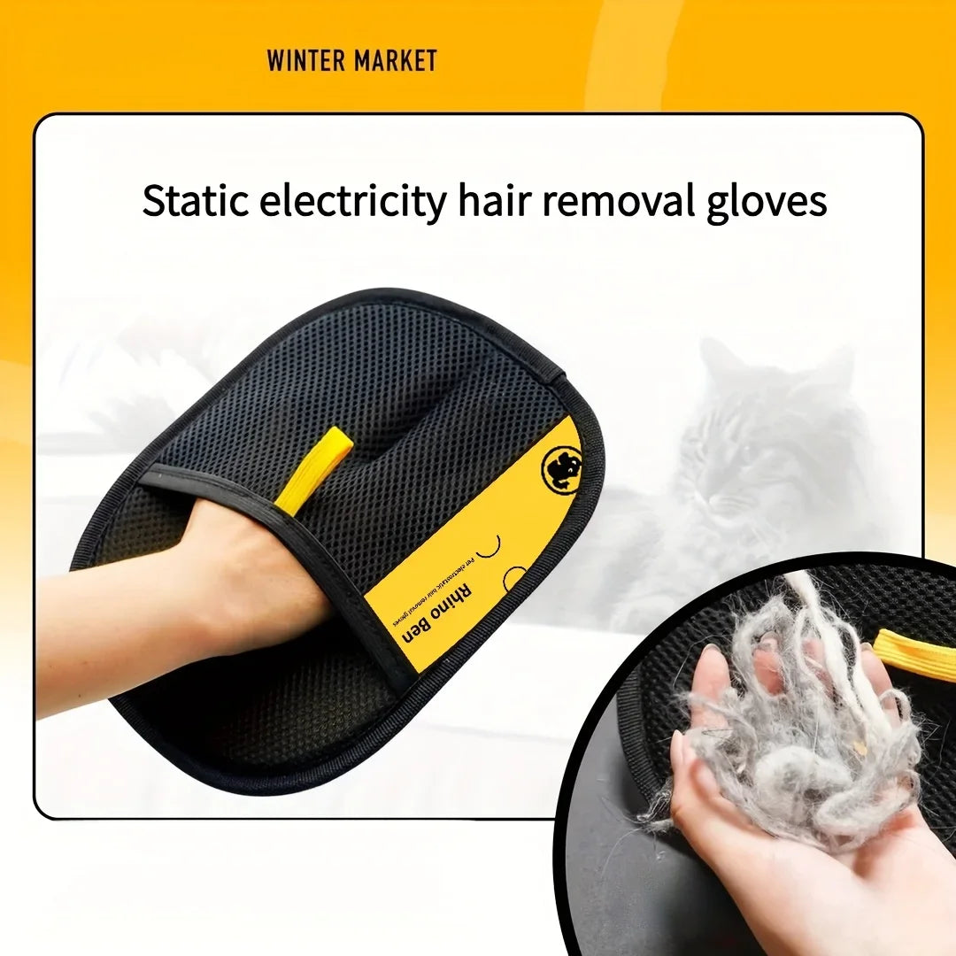2-Piece Pet Hair Removal Grooming Gloves for Cats &amp; Dogs