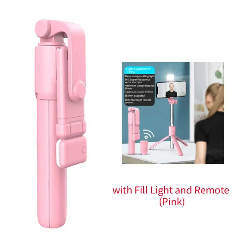Bluetooth Selfie Stick Tripod with Fill Light &amp; Remote