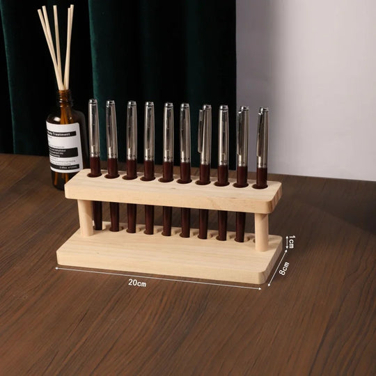 Walnut Wood Desk Organizer Pen Holder &amp; Phone Stand
