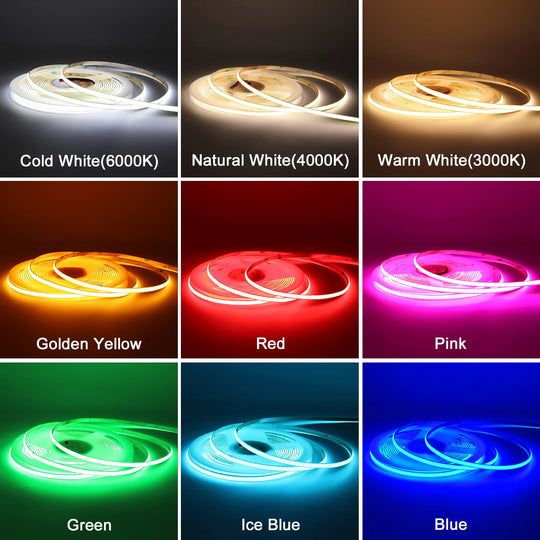 COB LED Strip Light 12V/24V Flexible Tape Light