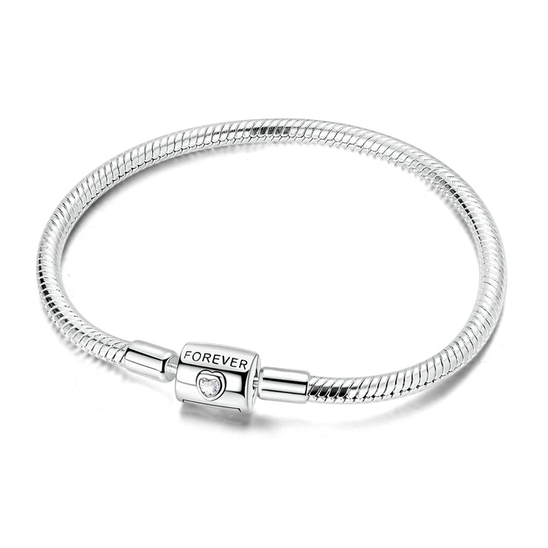 925 Sterling Silver Gold-Plated Heart Charm Bracelet
