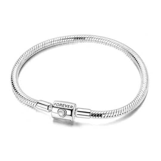 925 Sterling Silver Gold-Plated Heart Charm Bracelet