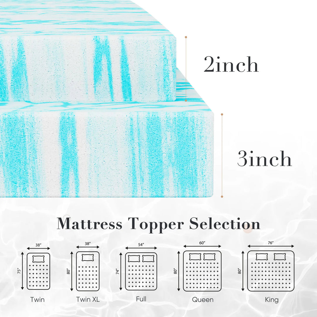 Cooling Gel Memory Foam Mattress Topper