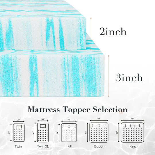 Cooling Gel Memory Foam Mattress Topper