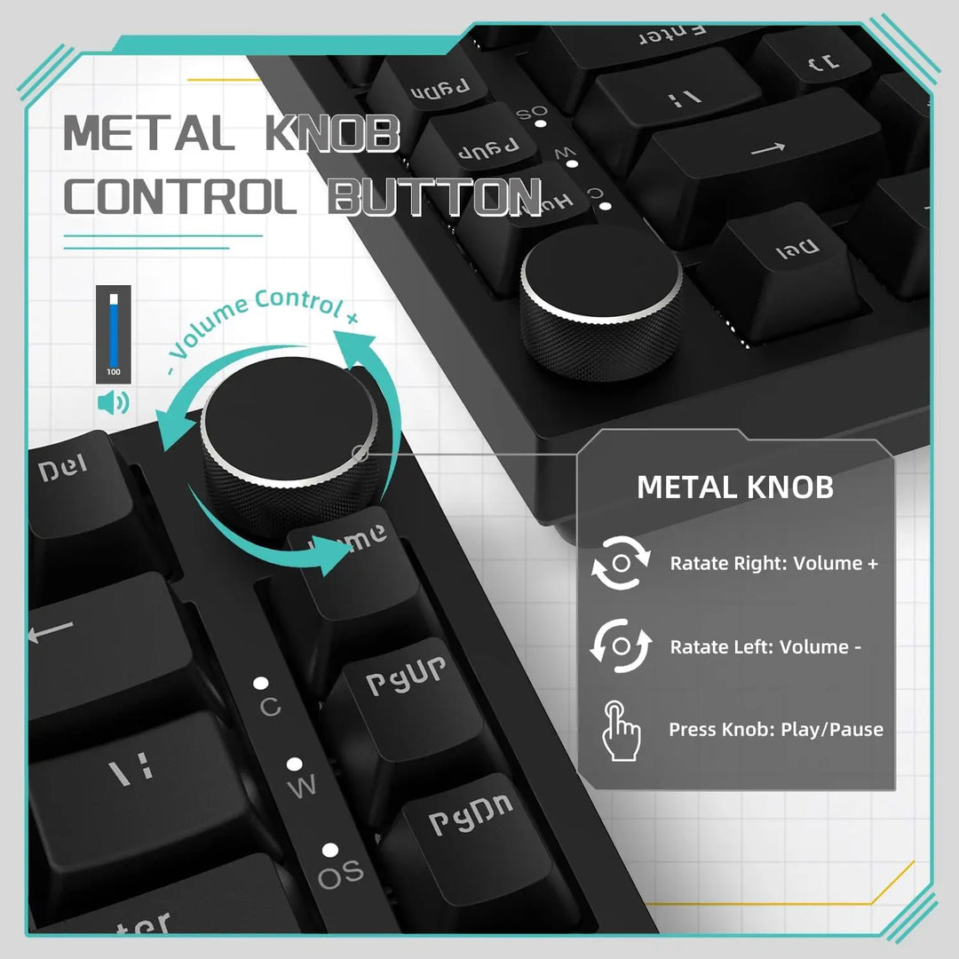 AJAZZ AK820 Wired 75% Hot-Swappable Mechanical Keyboard
