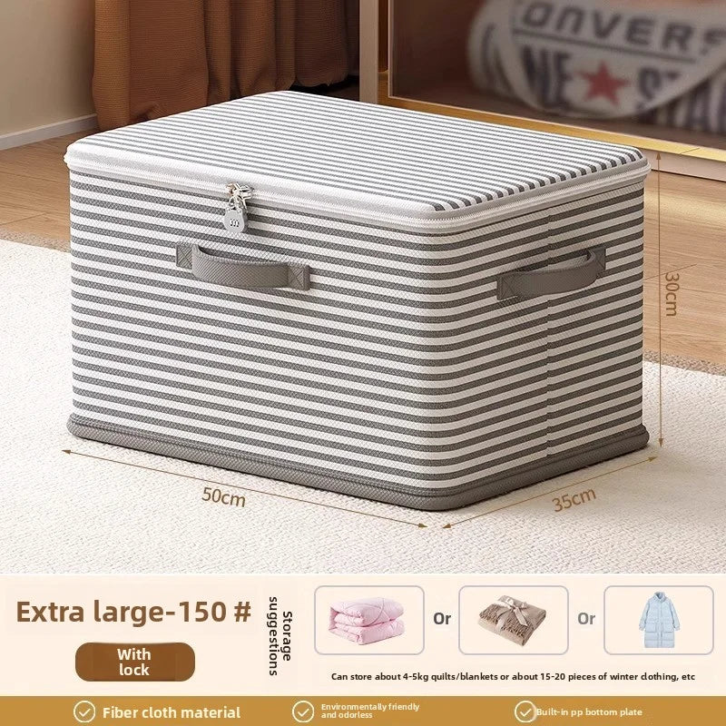 Lockable Foldable Storage Box with Zipper