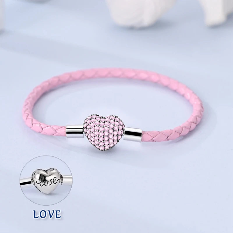 925 Sterling Silver Gold-Plated Heart Charm Bracelet